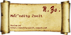 Mándity Zsolt névjegykártya